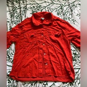 a new day quarter sleeve button down top size large.